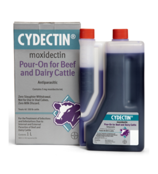 Cydectin (Moxidectin) Pour-On for Beef and Dairy Cattle, 1 Liter