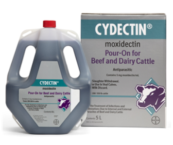 Cydectin (Moxidectin) Pour-On for Beef and Dairy Cattle, 5 Liter