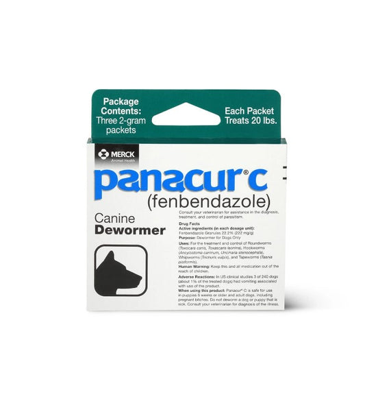 Panacur C Canine Dewormer, Three 2gm Packets